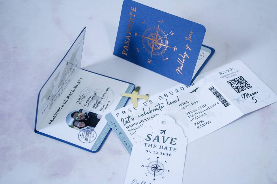 Wedding passport invitation