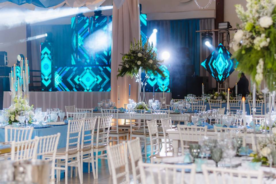 White & blue