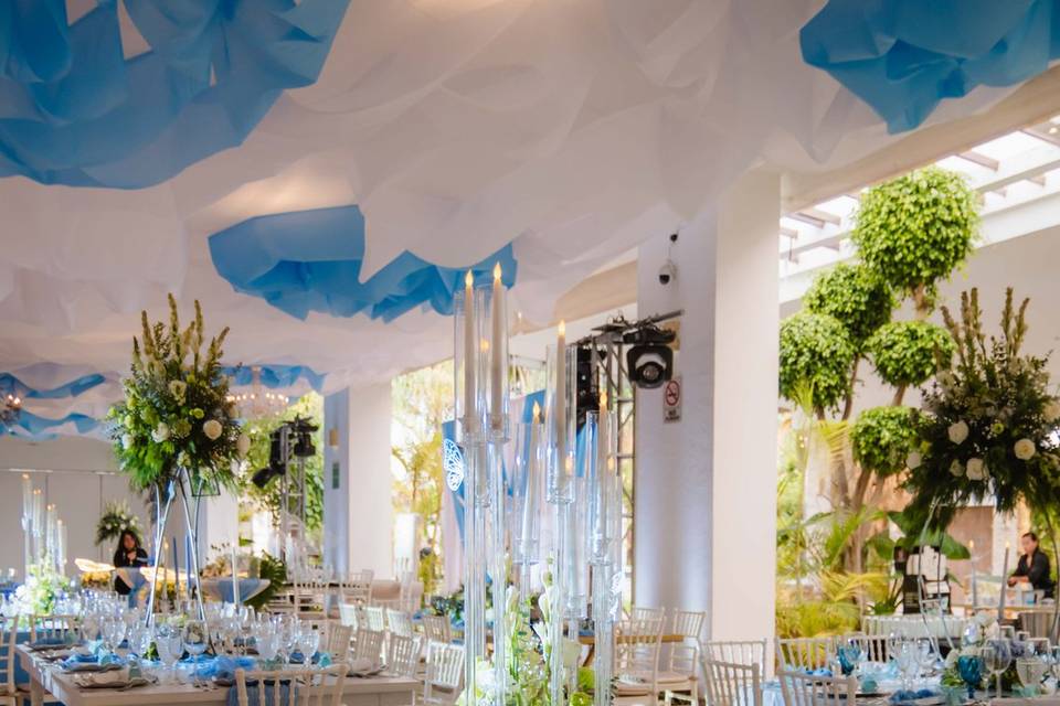 White & blue