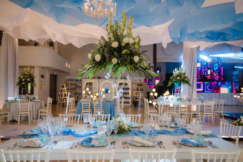 White & blue