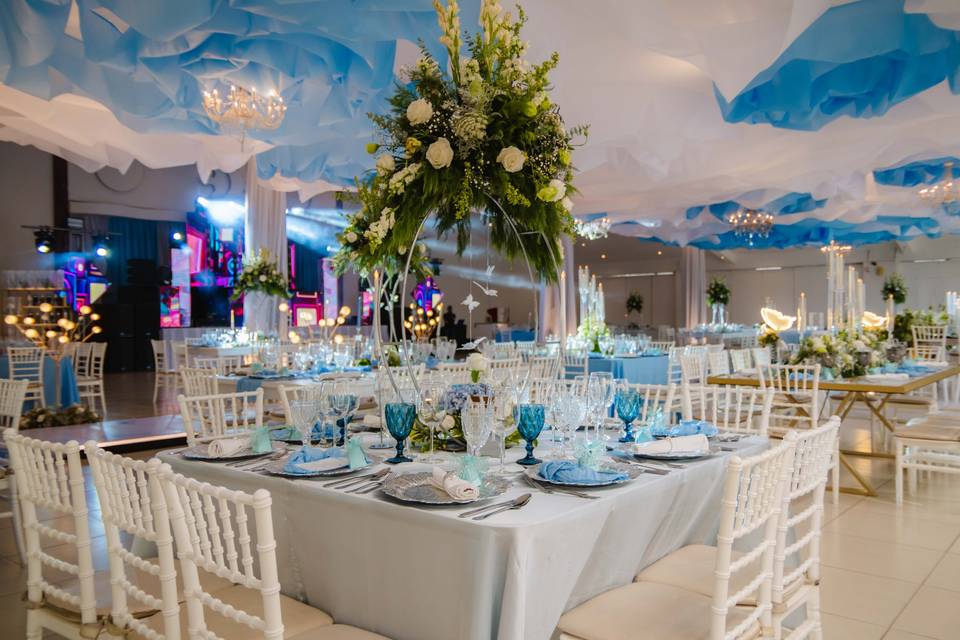 White & blue