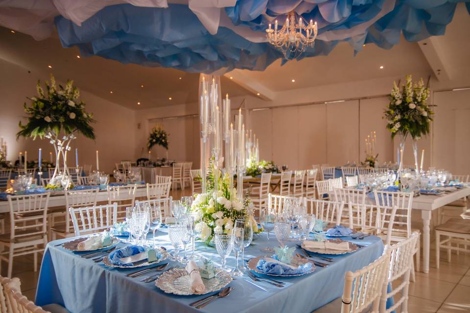 White & blue