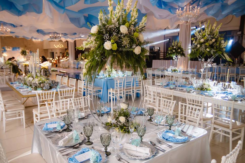 White & blue