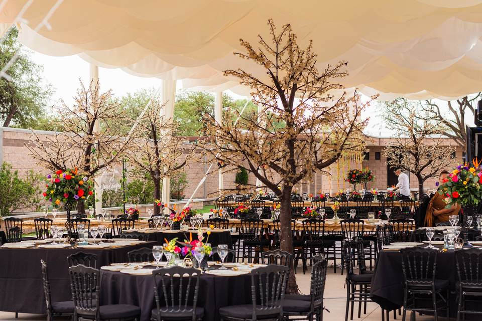 Arboles luminosos en boda