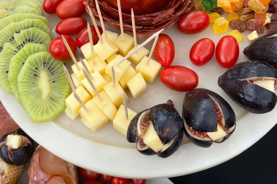 Tablas de queso y frutas