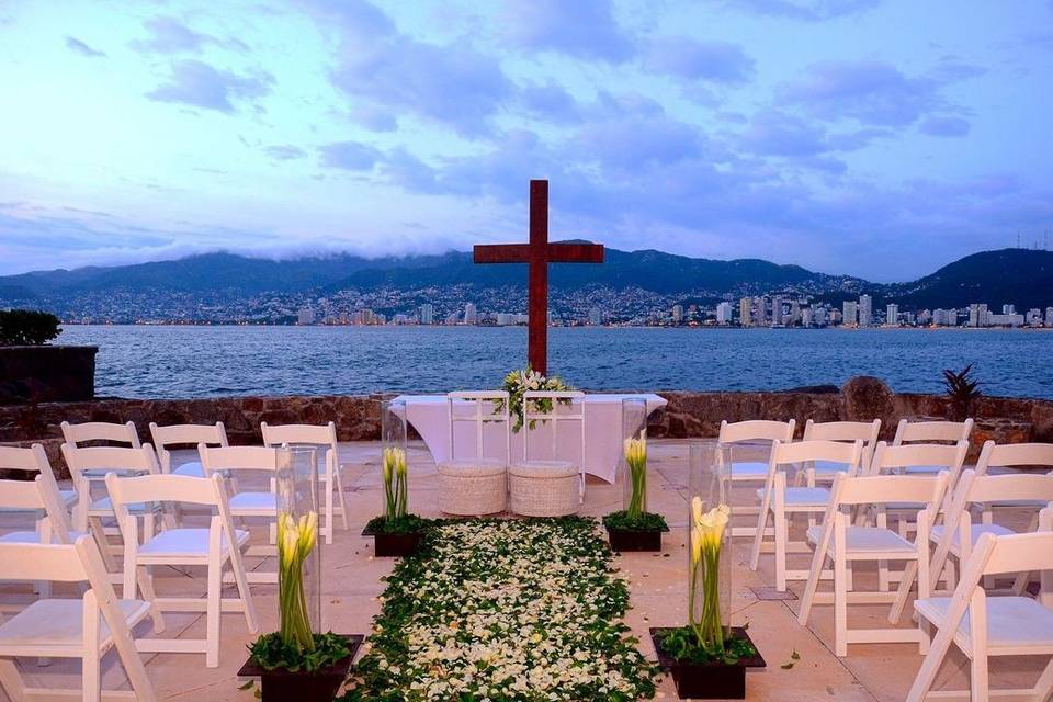 Montaje de boda en playa