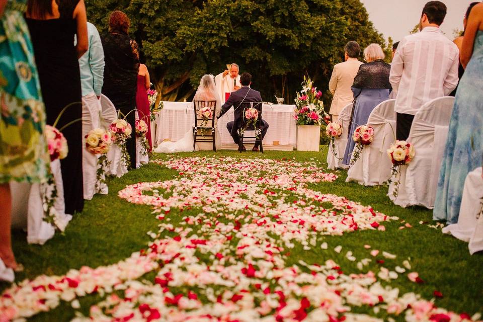 Boda en un jardín