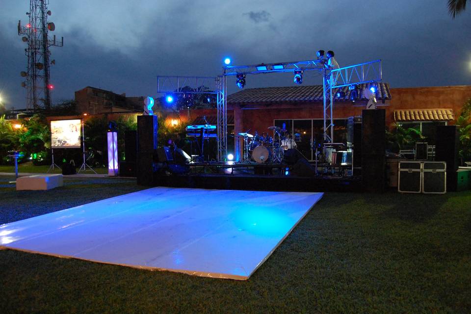 Pista de baile con iluminación