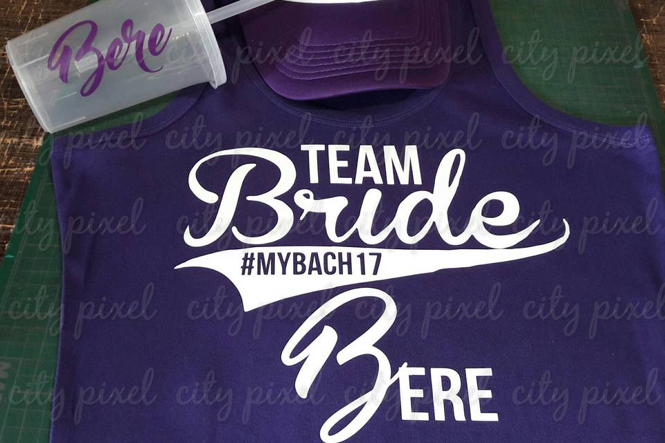 Team bride playera gorra vaso