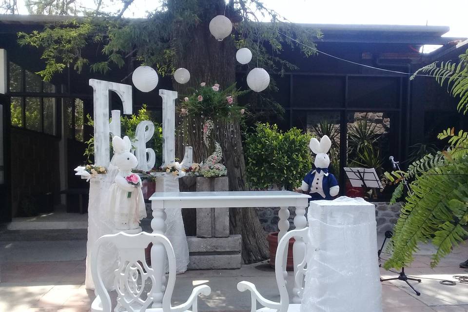 Mesa de novios para ceremonia