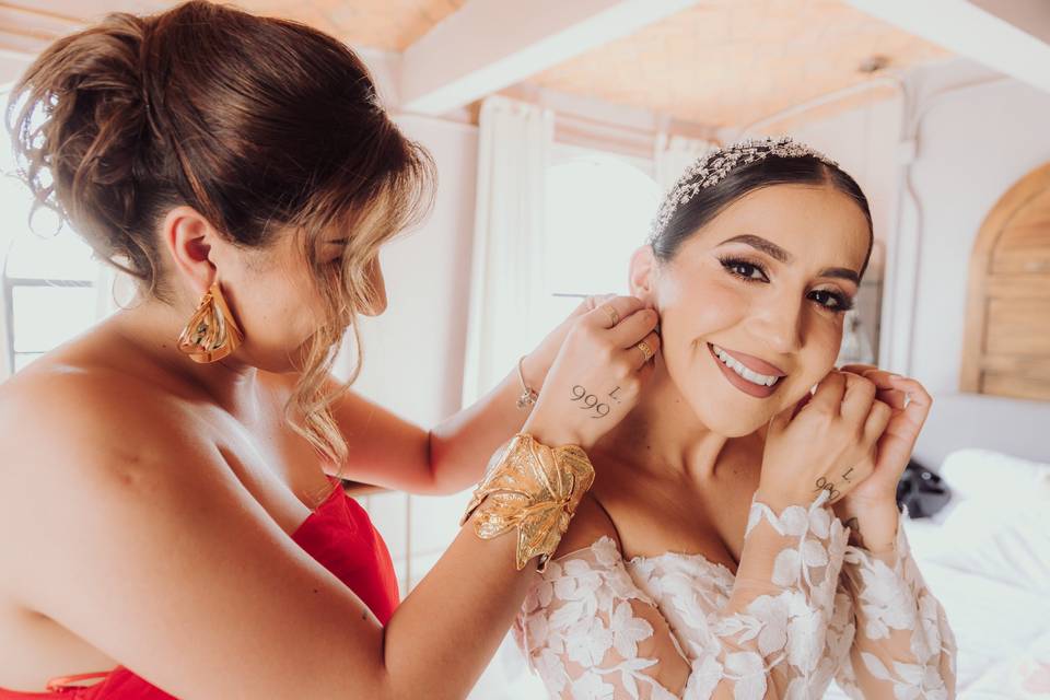 Getting ready bride