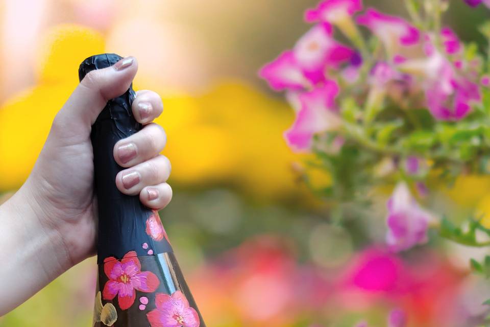 Botellas pintadas a mano