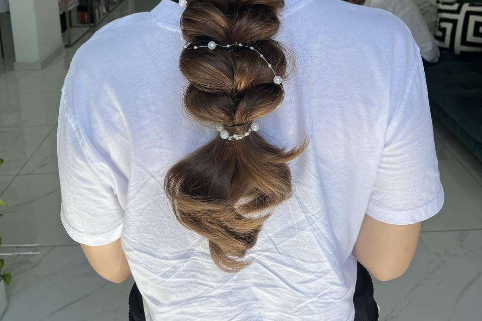 Trenza con perlas