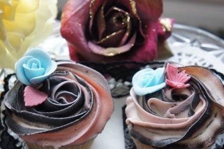 Cupcake vintage rose