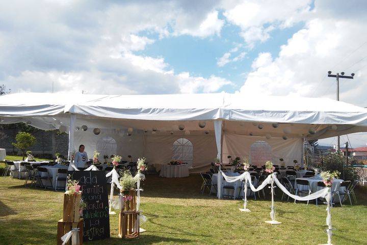 Carpa en el jardín