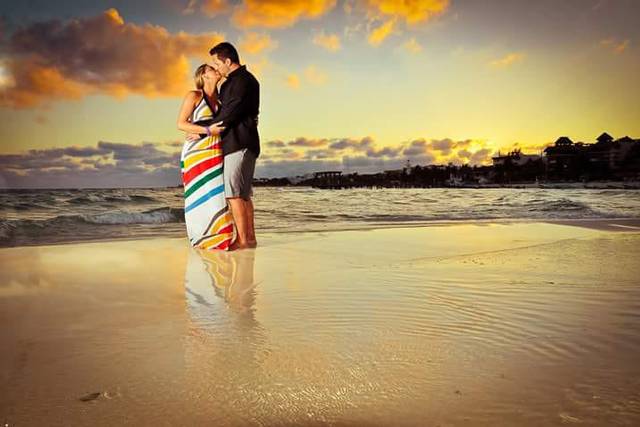 Beso atardecer