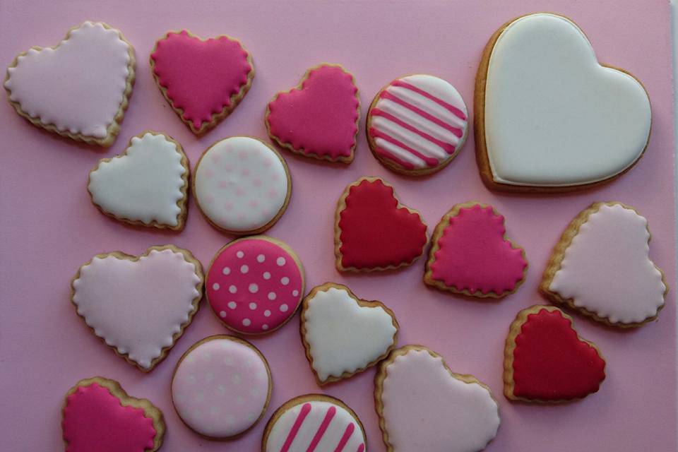 Galletas deliciosas en forma de corazón