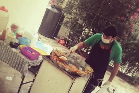 Cocinando para el evento