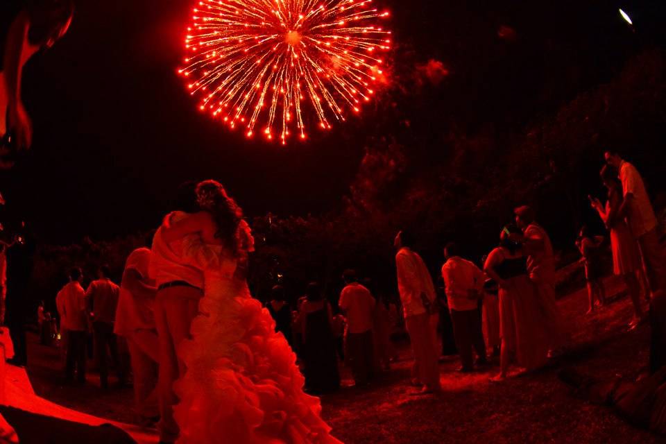 Boda  pirotecnia