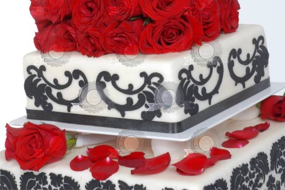 Fondant con flores naturales