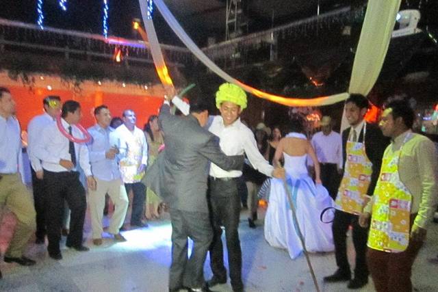 En la fiesta