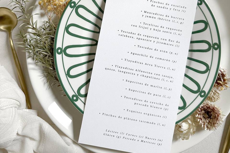 Menús para bodas
