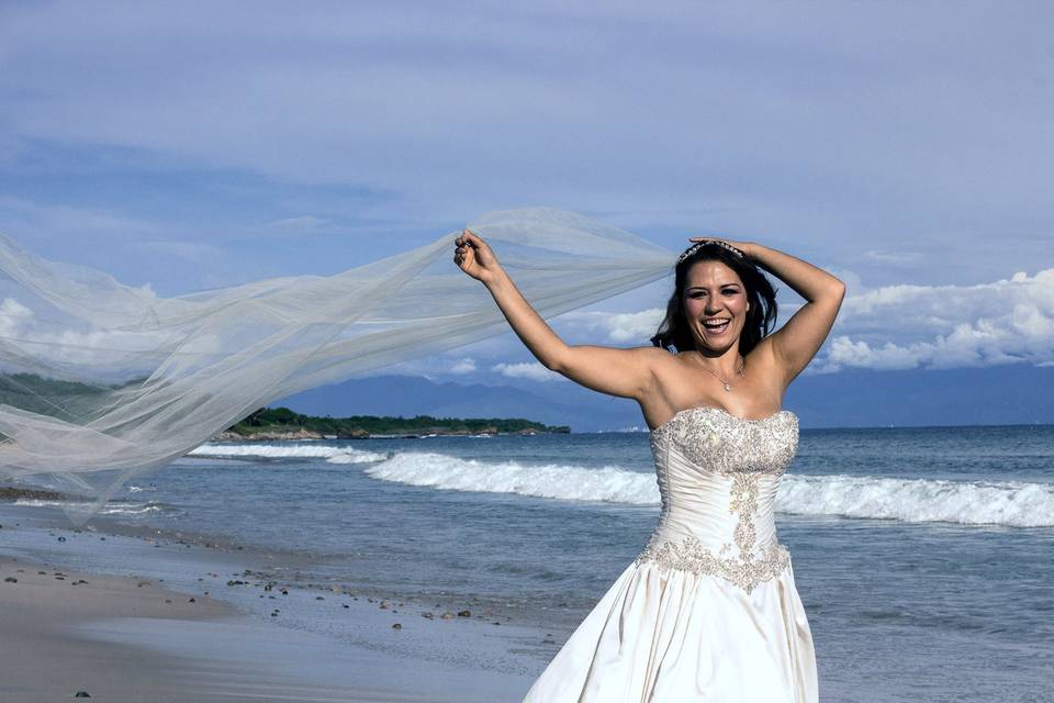 Bride on the beach