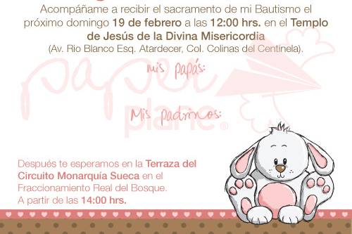 Invitación bautizo