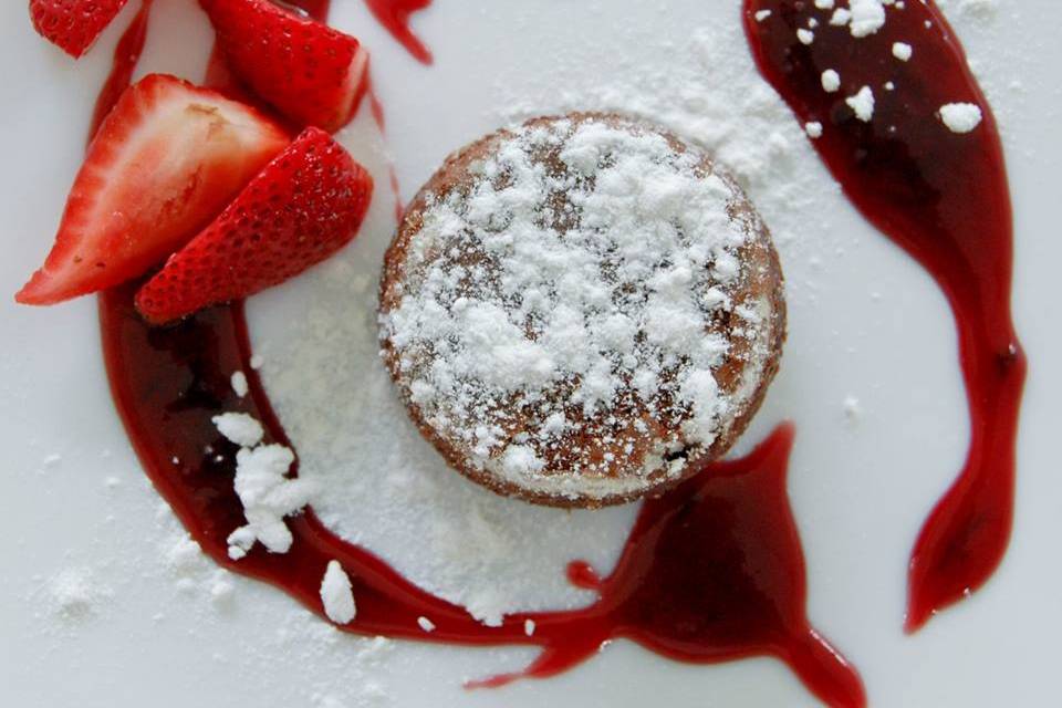 Brownie con fresas