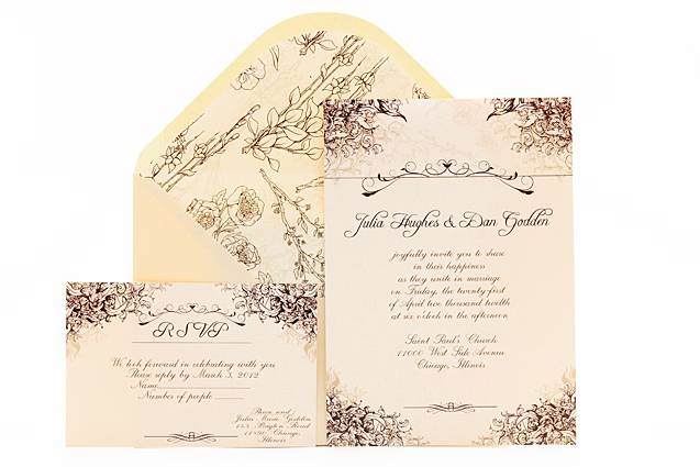 Invitación de boda Viena Marrón