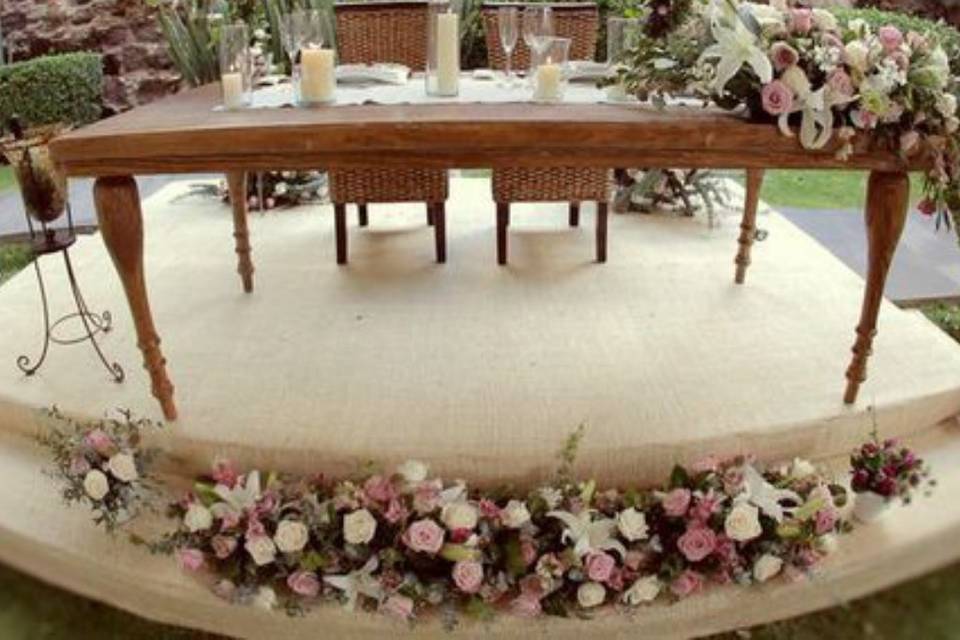 Mesa de novios vintage