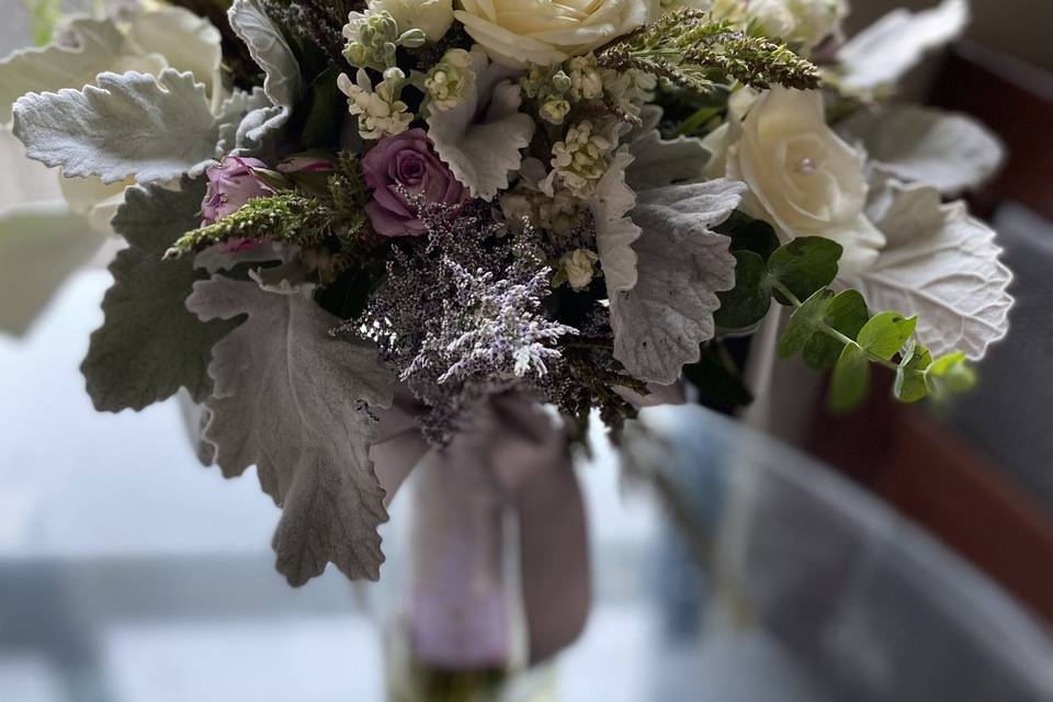 Bouquet principal Plata y lila
