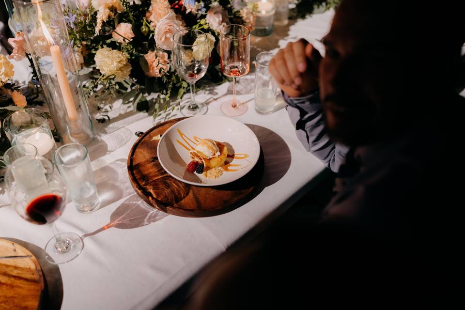Postre en mesa