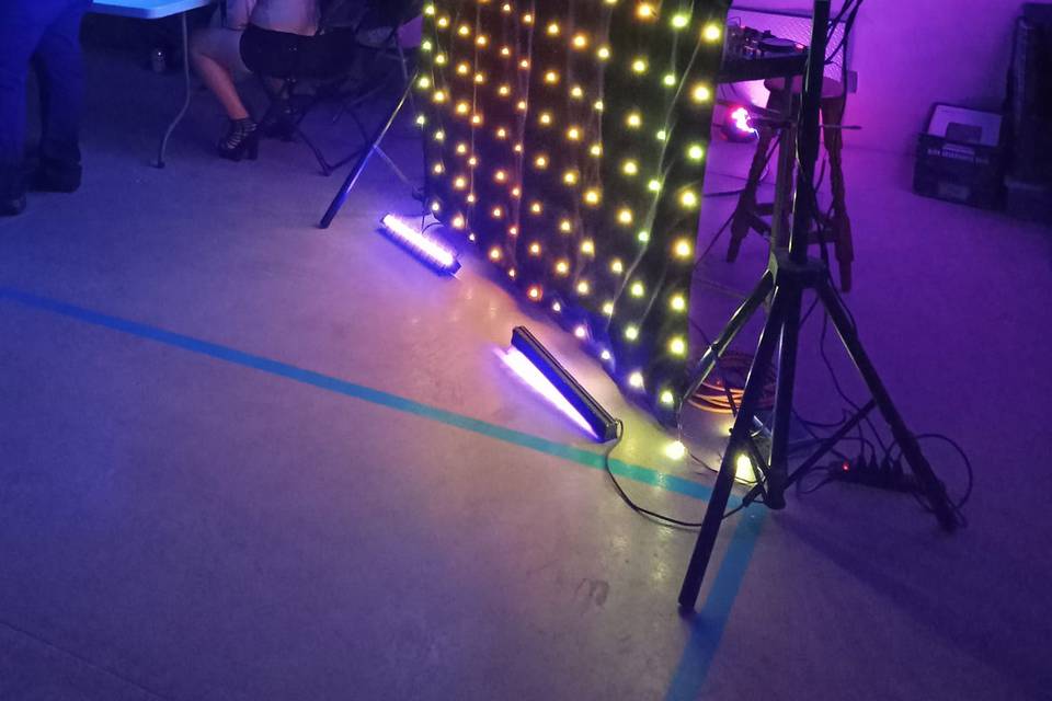 Cabina de DJ con luces led