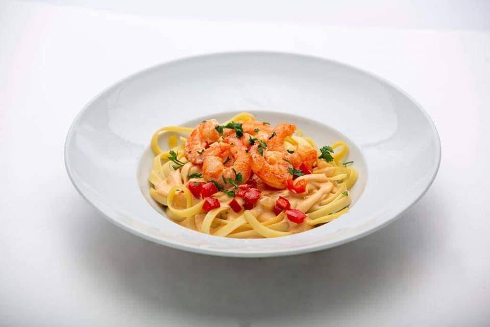 Pasta con camarones