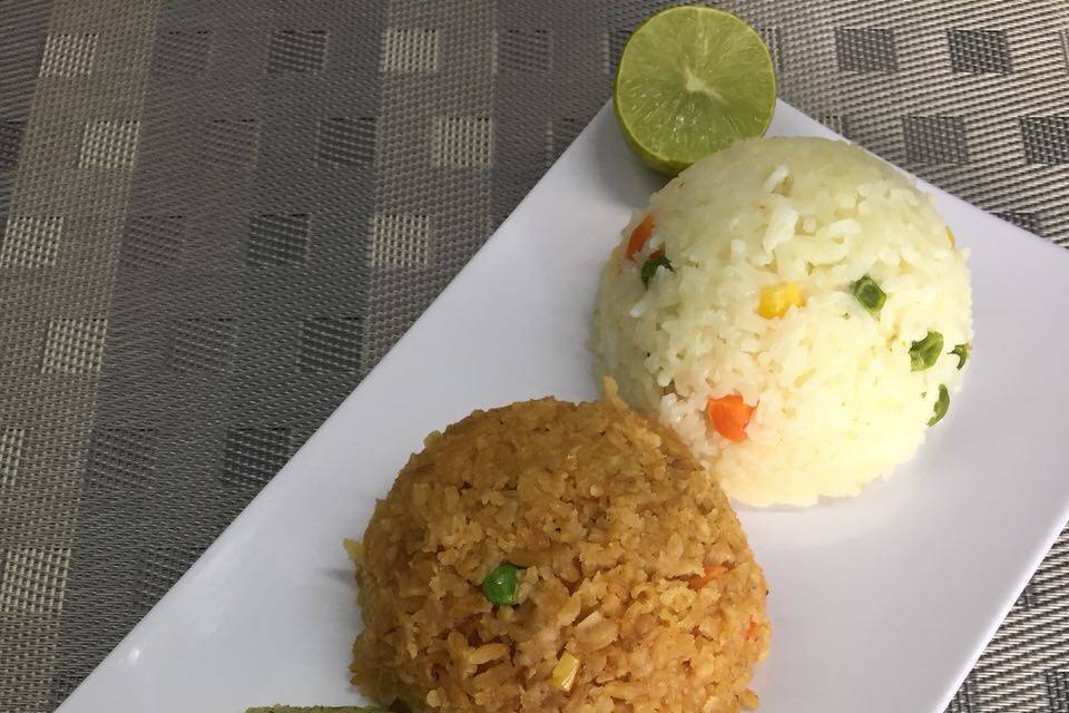 Arroz cilantro, rojo y blanco