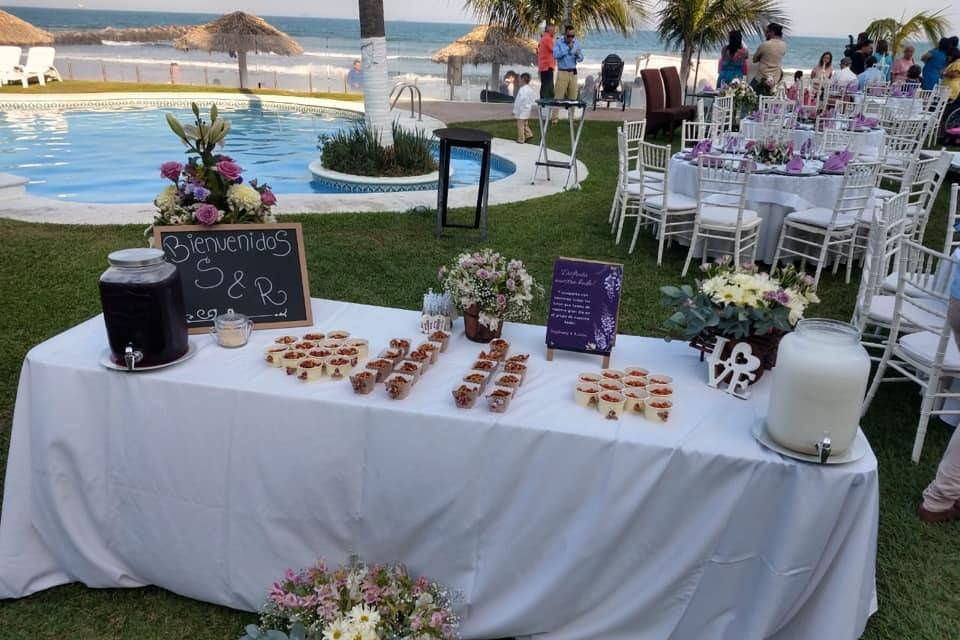 Mesa de bienvenida