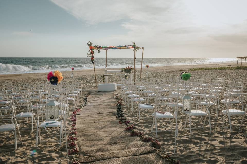 Ceremonia en playa tema México