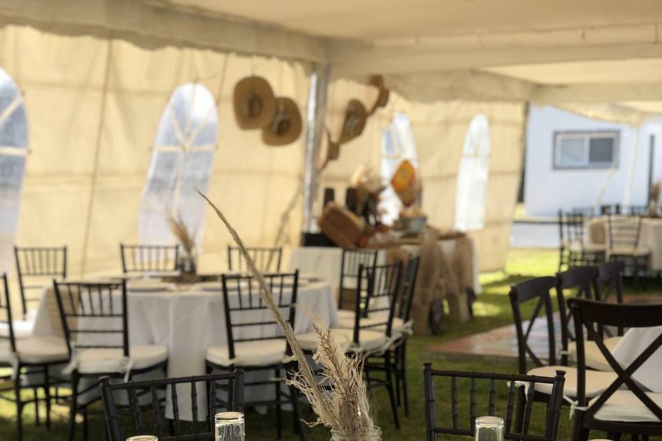 Montaje en jardín y carpa