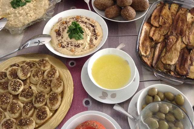 Buffet de comida árabe