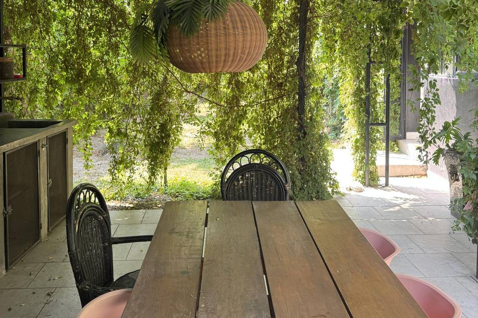Terraza con  asador