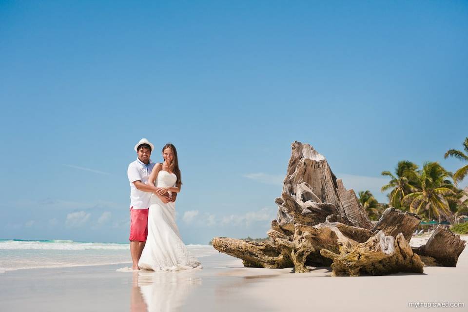 Boda en el mar Caribe