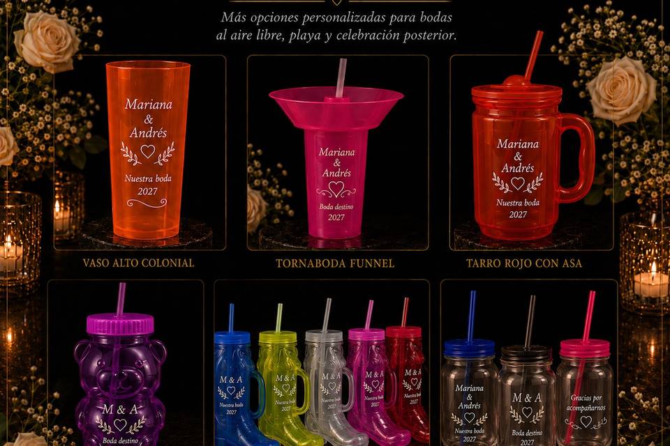 Línea Vasos Boda Destino II