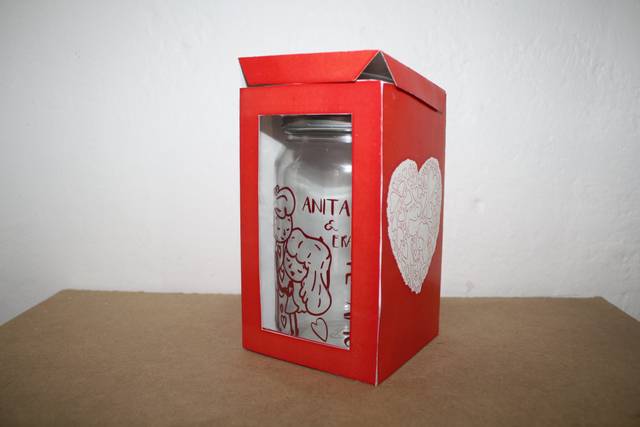 Invitación frasco con caja