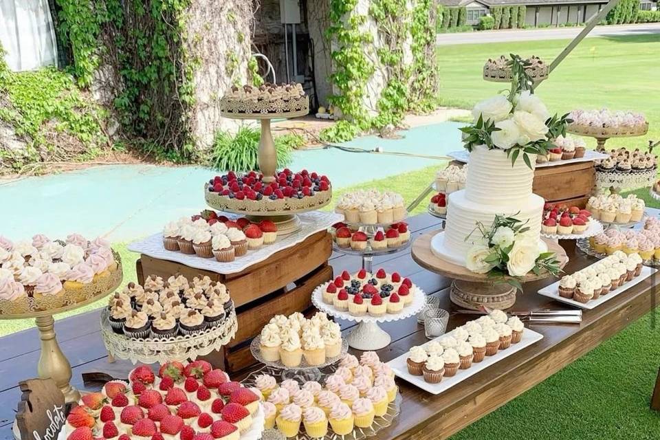 Mesa de postres montada