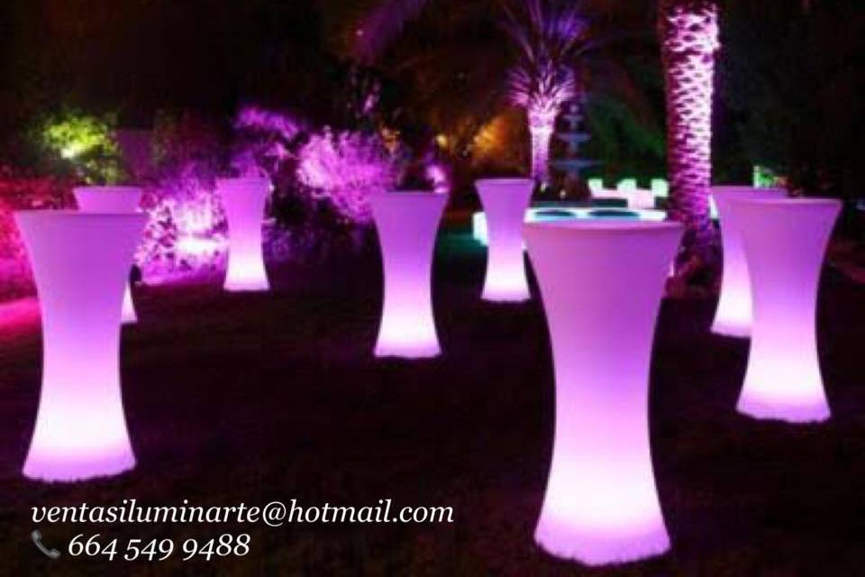 Iluminación a mesas altas