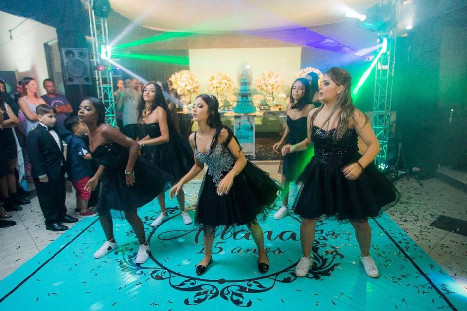 Pista de baile rotulada
