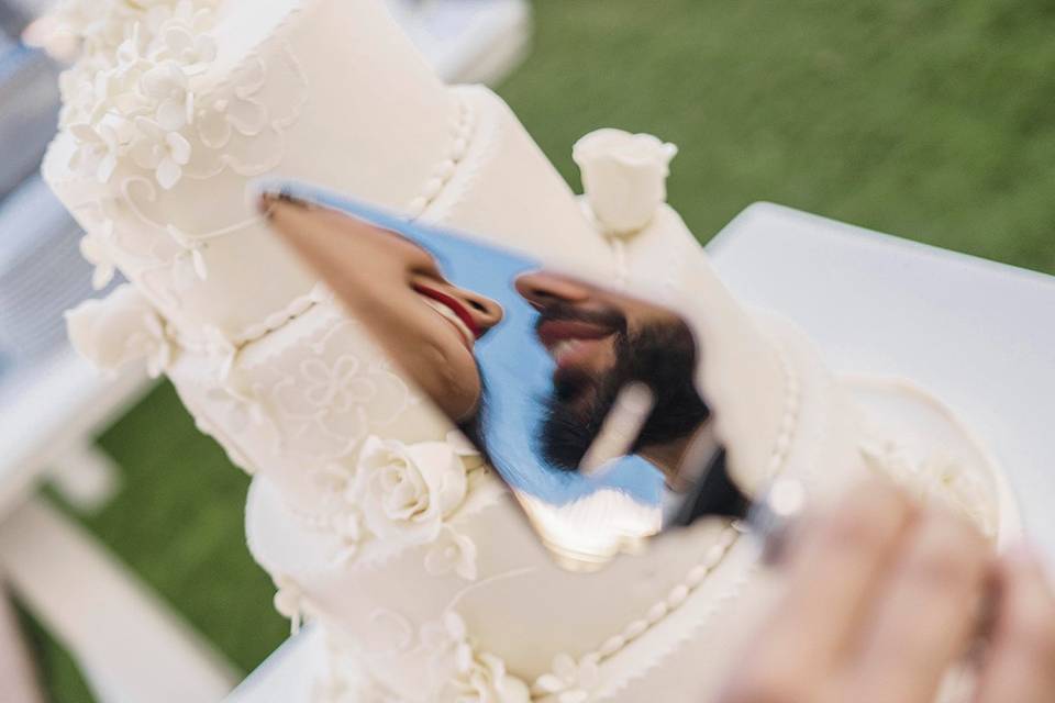Un pastel de bodas