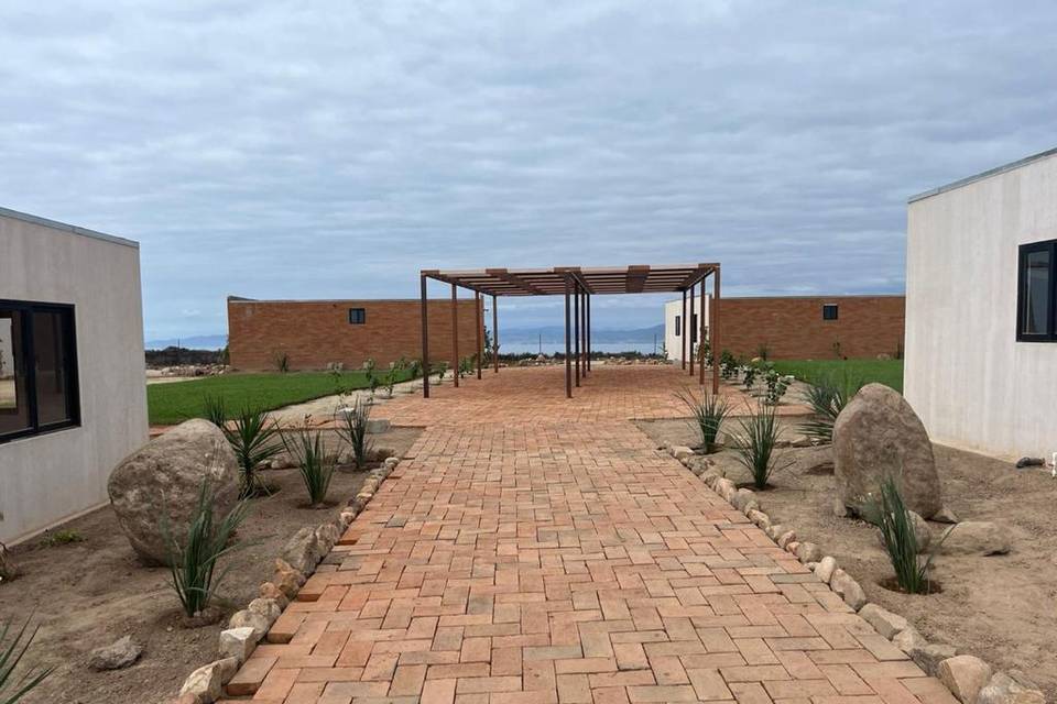 Acceso a las cabañas y vistas