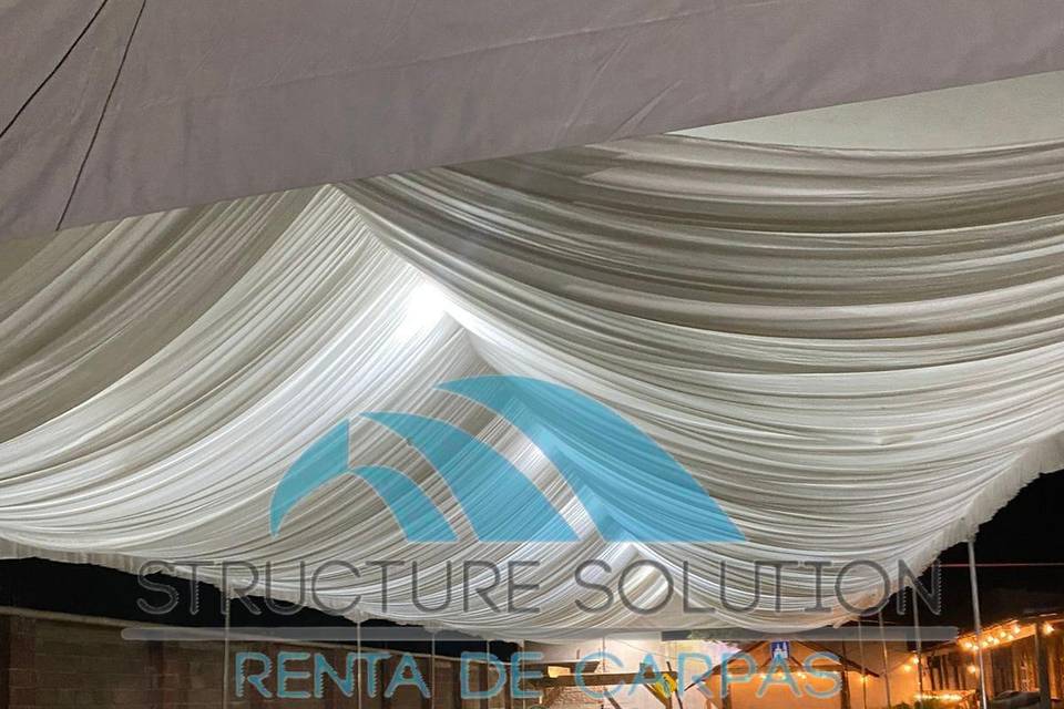 Carpa con plafon plisado